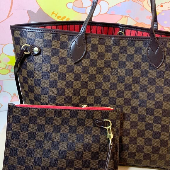 Tops - Louis Vuitton Damier Ebene Neverfull MM bag
